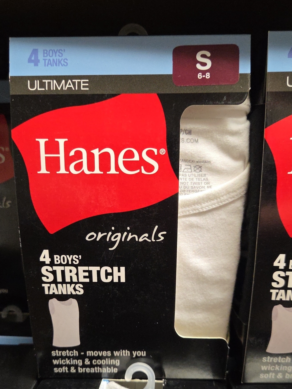 Hanes Boys White Stretch Tank 4-Pack - Ultimate Originals